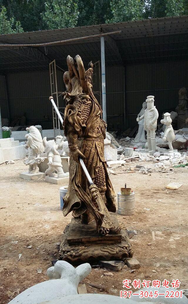 合肥武财神关公玻璃钢仿铜雕塑