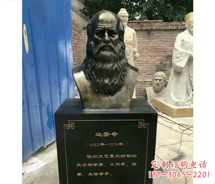 合肥西方名人达芬奇胸像铜雕