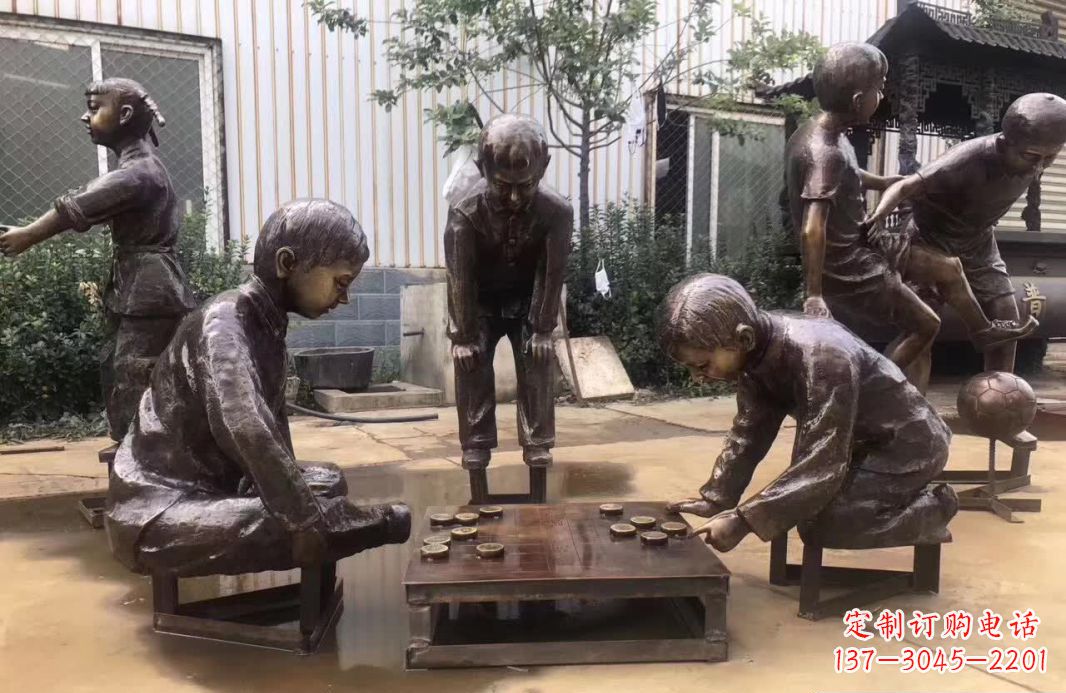 合肥下象棋儿童铜雕