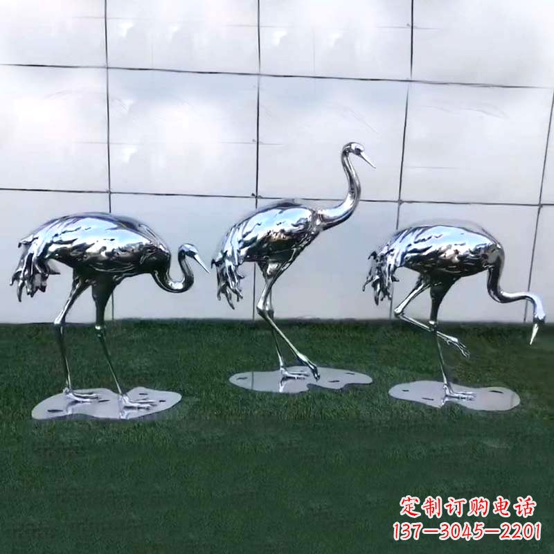 合肥仙鹤镜面不锈钢雕塑