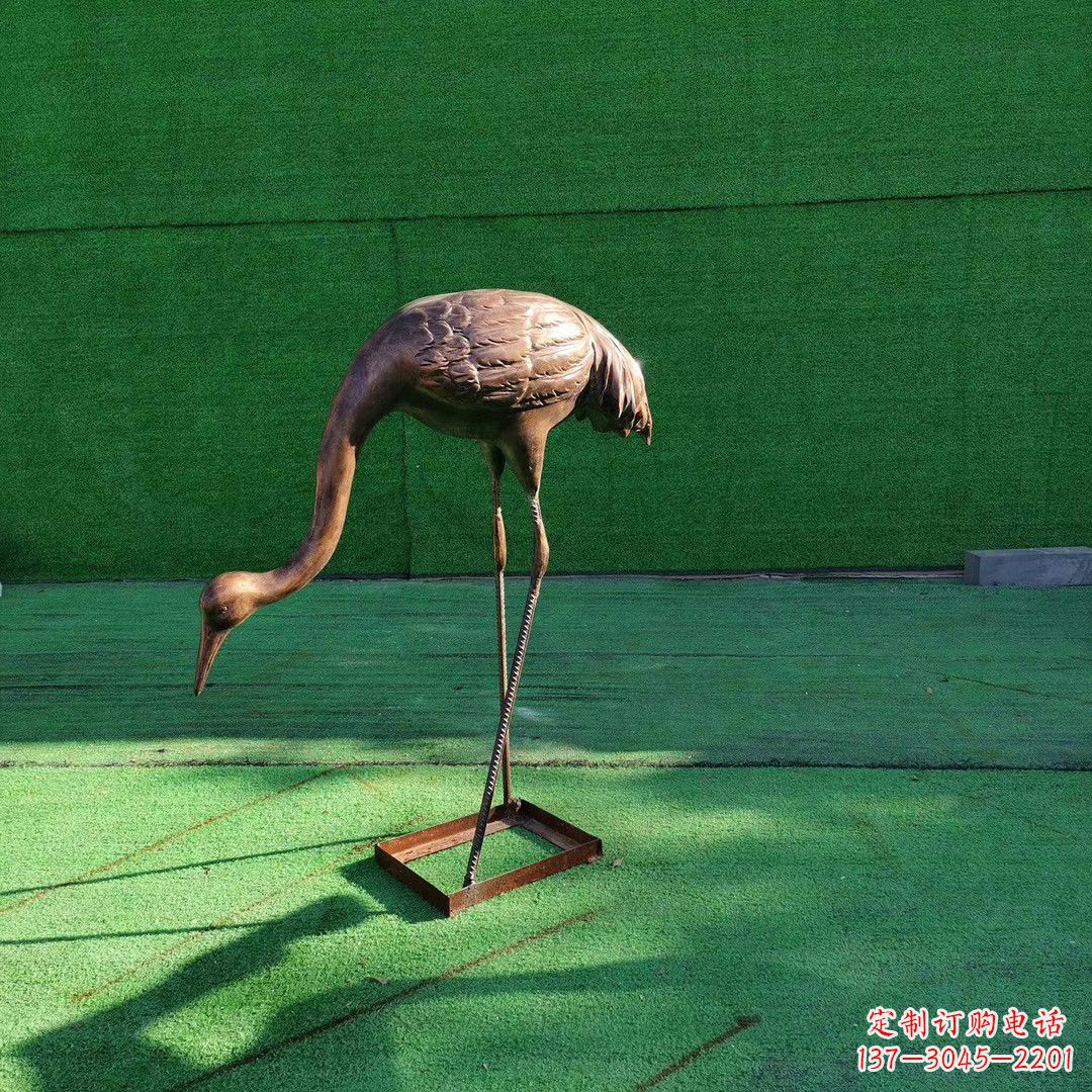 合肥仙鹤拉鼓铜雕塑