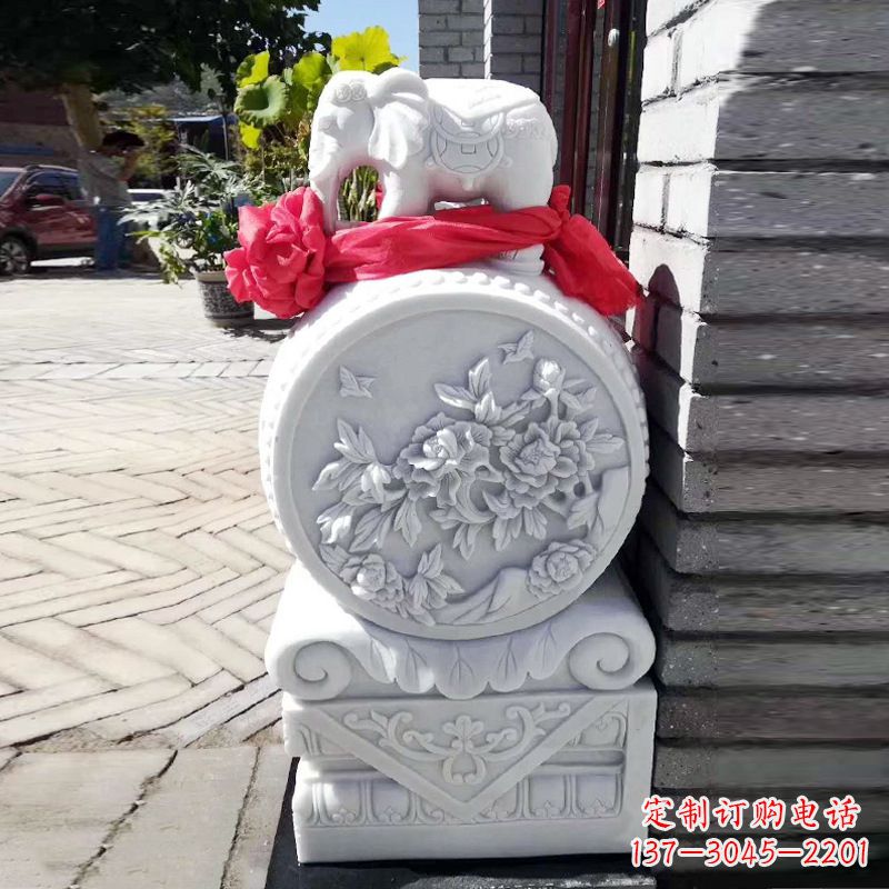 合肥仙鹤石雕门墩