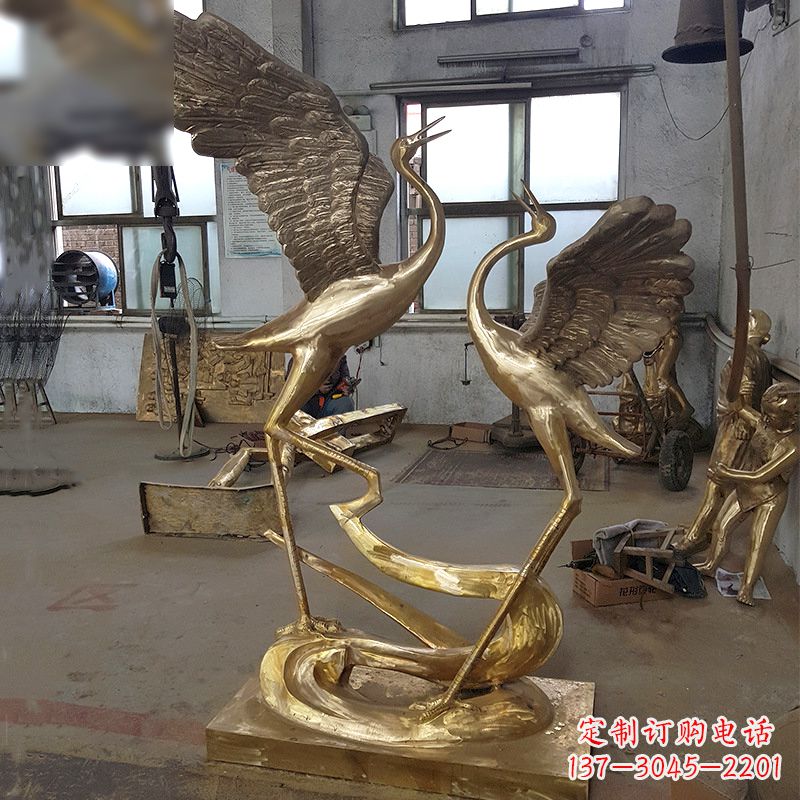 合肥仙鹤铜雕景观