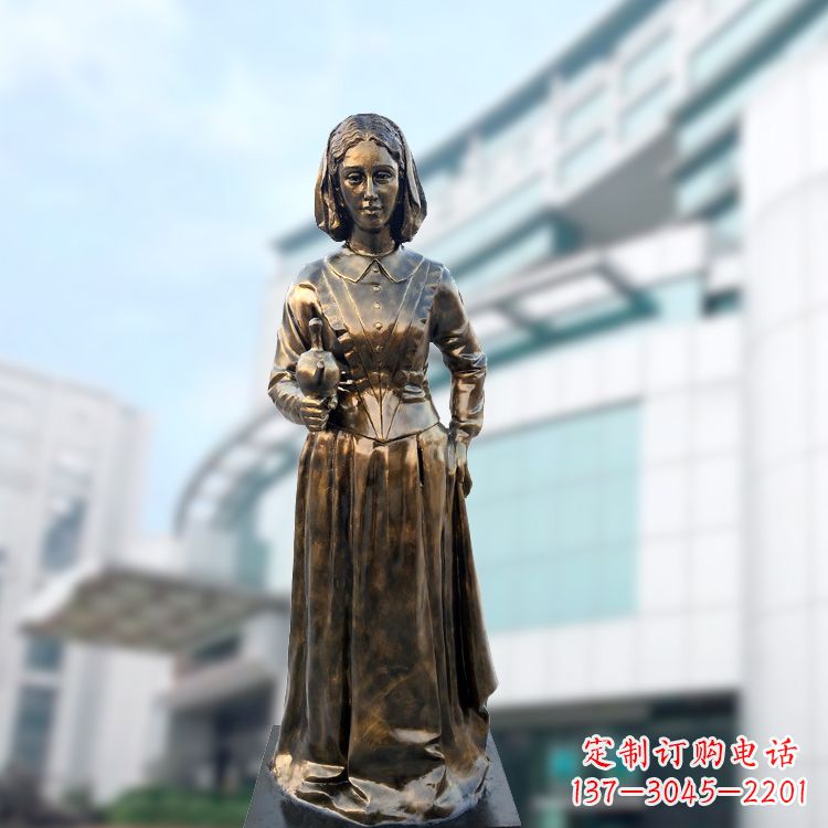 合肥现代护理教育奠基人南丁格尔玻璃钢仿铜雕像