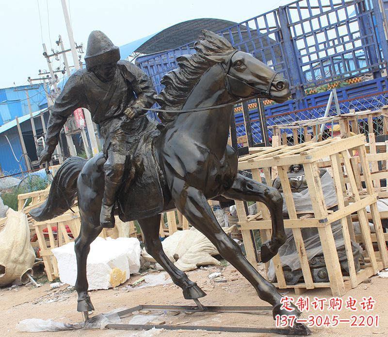 合肥现代骑马人物公园景观铜雕