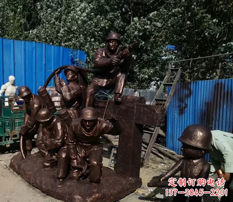 合肥消防员灭火景观雕塑
