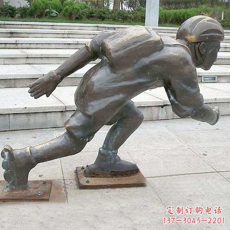 合肥小孩滑旱冰广场人物运动雕塑