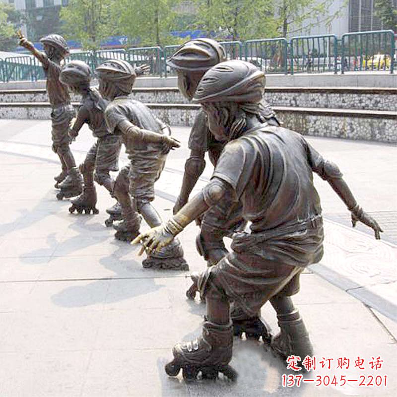 合肥小孩滑旱冰广场运动主题雕塑