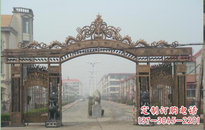 合肥小区不锈钢门口牌坊雕塑