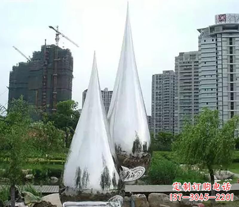 合肥小区不锈钢水滴雕塑