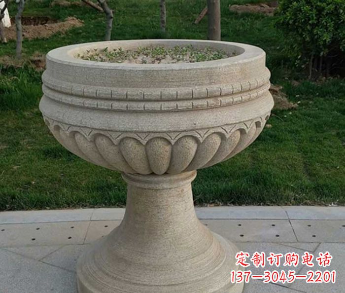 合肥小区大理石花盆摆件石雕