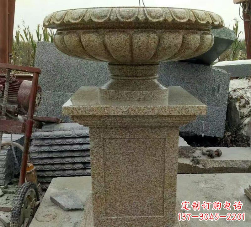 合肥小区花岗岩花盆雕塑
