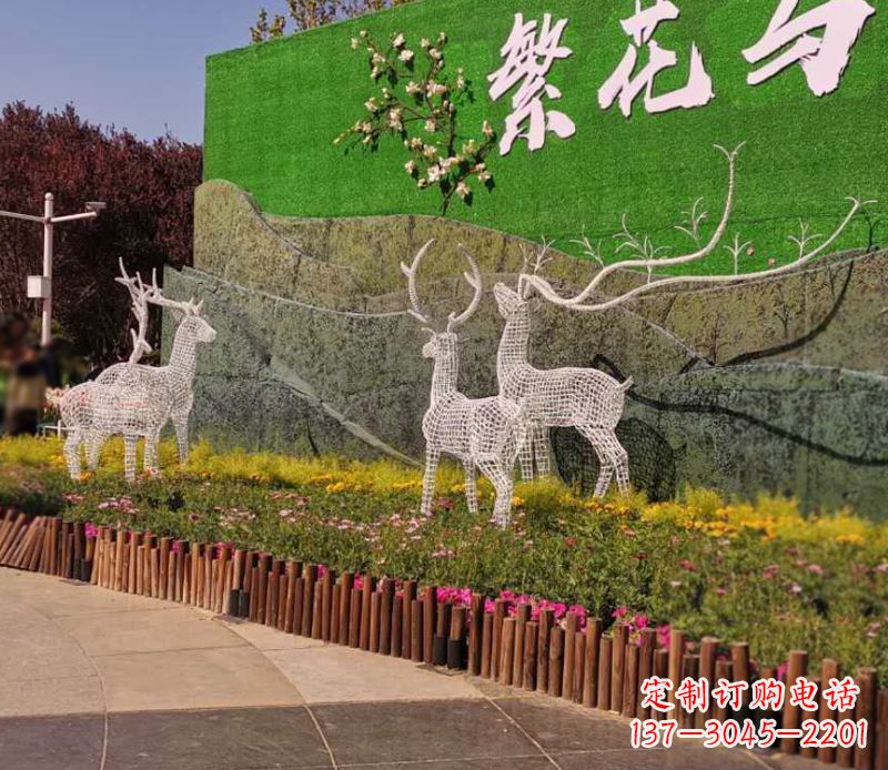 合肥小区景观不锈钢梅花鹿