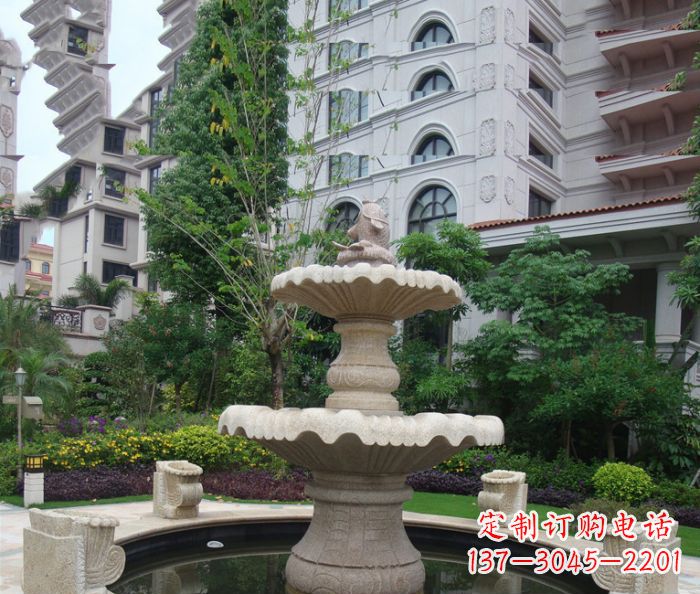 合肥小区景观大理石鲤鱼喷泉石雕