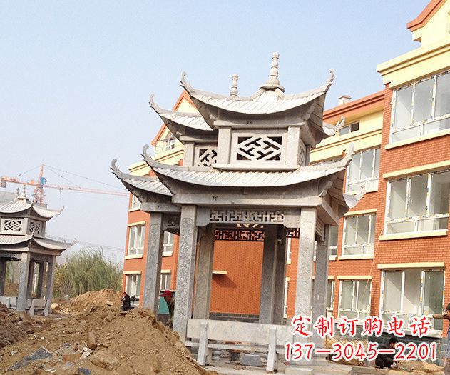 合肥小区景观大理石凉亭石雕