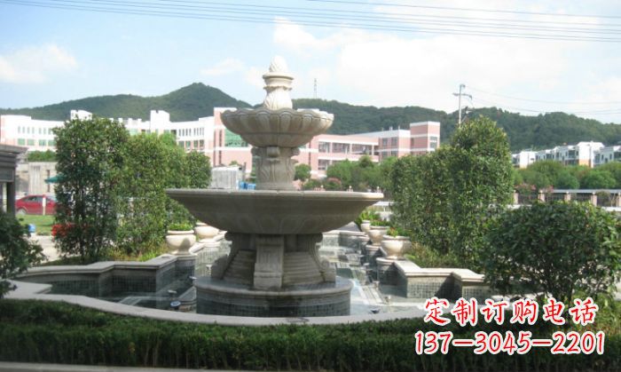 合肥小区景观大理石喷泉石雕 (2)