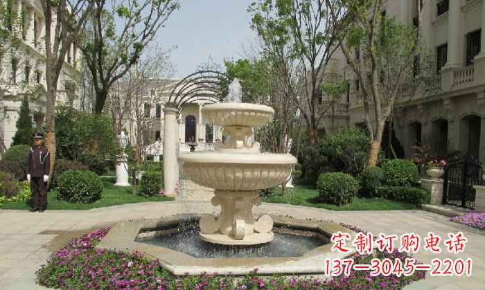 合肥小区景观大理石喷泉石雕 (7)