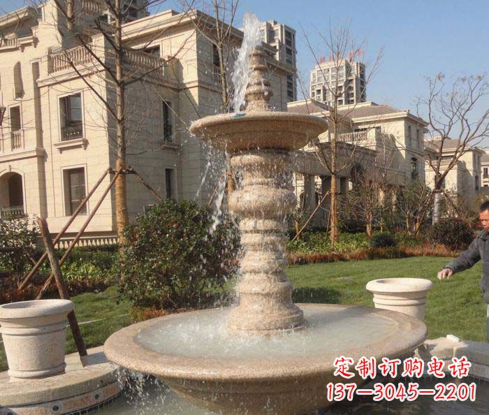 合肥小区景观多层喷泉石雕 (2)