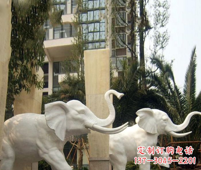合肥小区景观汉白玉大象石雕