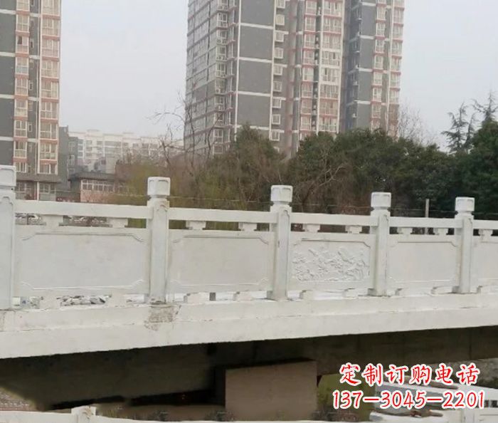 合肥小区景观汉白玉石雕栏板 (2)