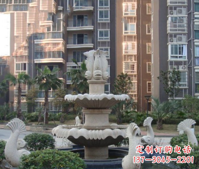 合肥小区景观鲤鱼喷泉石雕