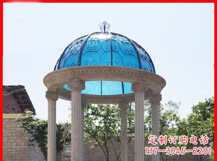 合肥小区欧式圆顶凉亭石雕_2