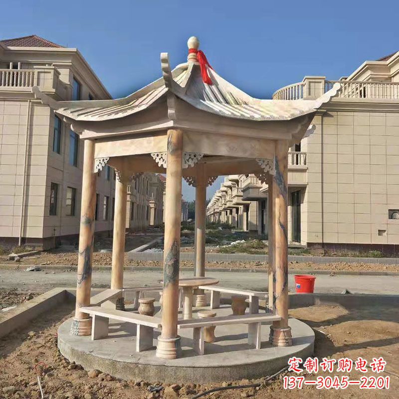 合肥小区庭院石雕凉亭