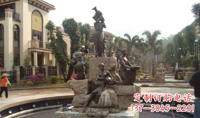 合肥小区西方美女喷泉人物铜雕