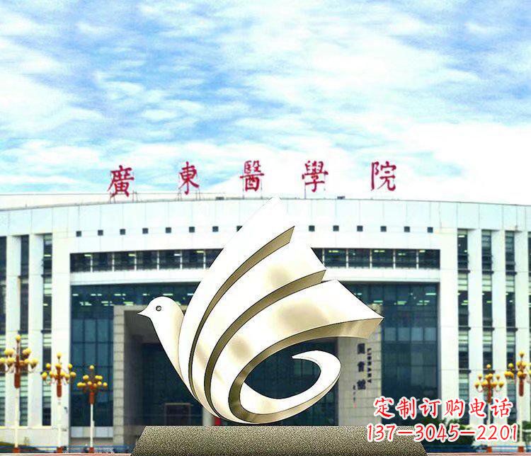 合肥校园不锈钢抽象和平鸽雕塑