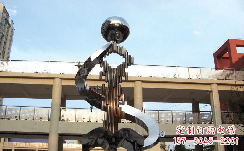 合肥校园不锈钢抽象钥匙和书籍雕塑