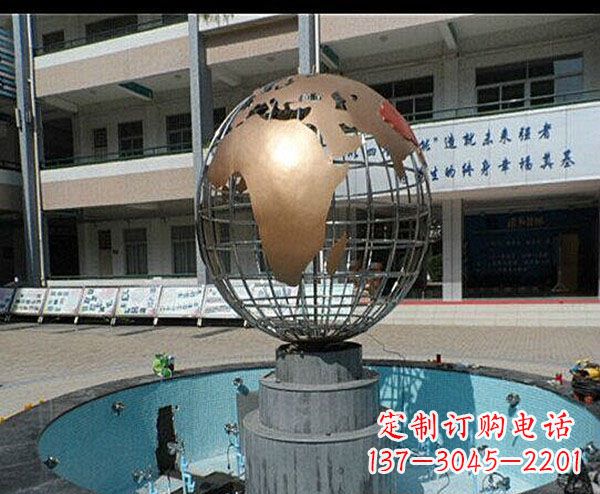 合肥校园不锈钢地球喷泉雕塑