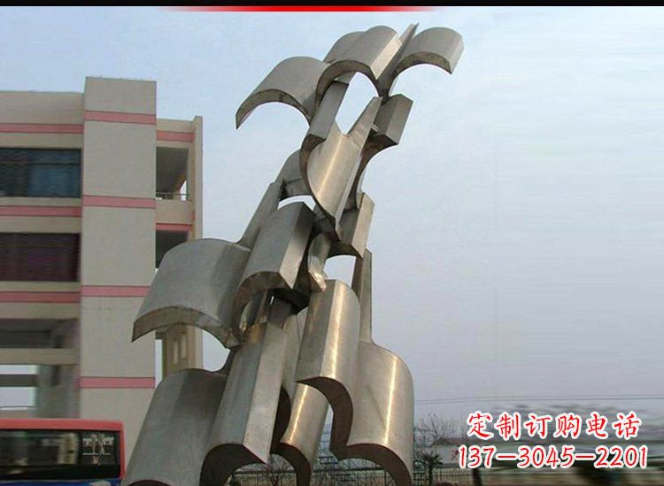 合肥校园不锈钢书本景观雕塑