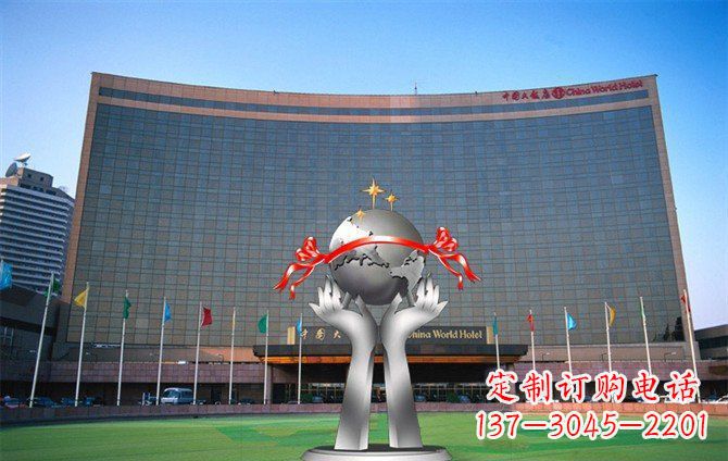 合肥校园不锈钢双手捧地球雕塑