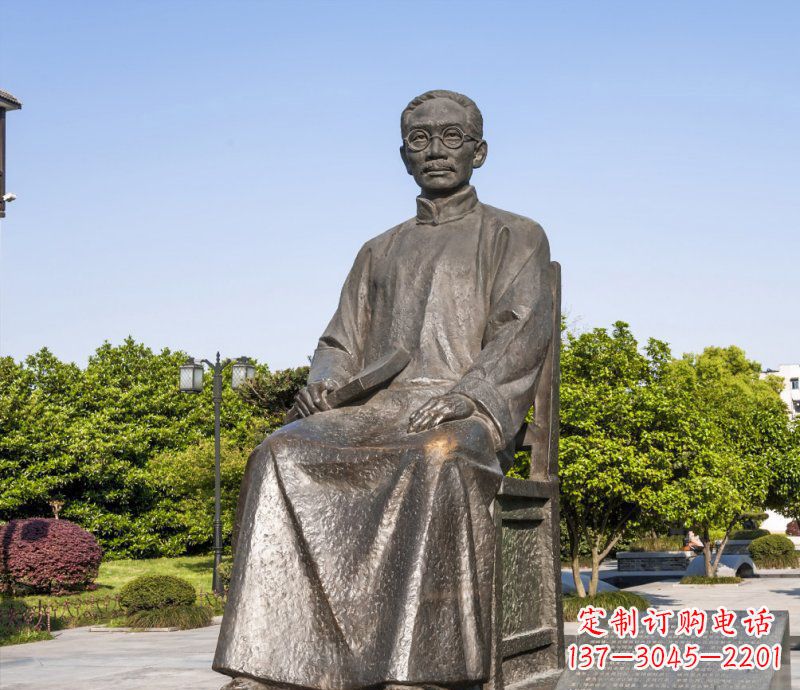 合肥校园蔡元培名人铜雕