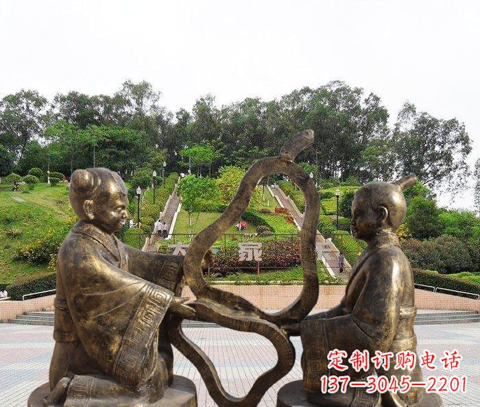 合肥校园抽象孔融让梨铜雕