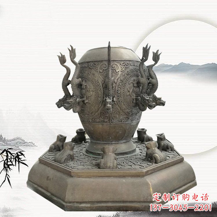 合肥校园地动仪铜雕