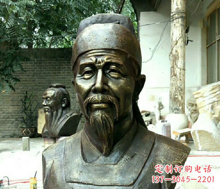 合肥校园杜甫胸像铜雕