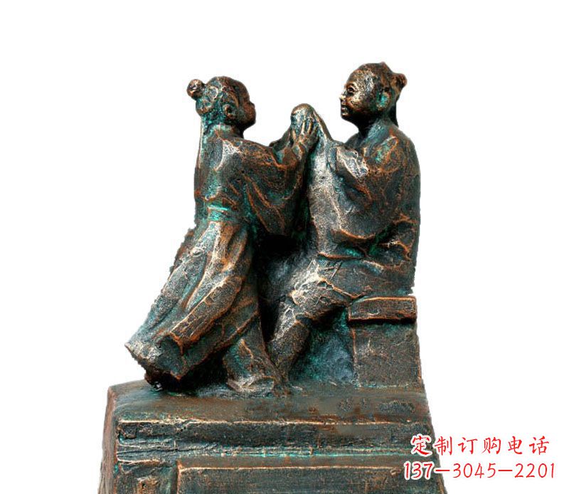 合肥校园古代孔融让梨人物铜雕