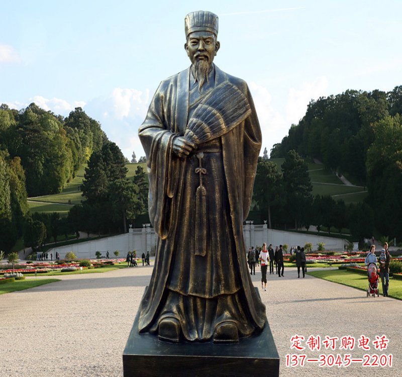 合肥校园古代名人诸葛亮铜雕