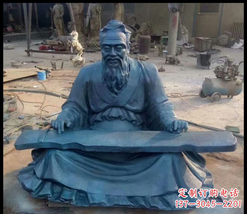 合肥校园孔子弹琴铜雕