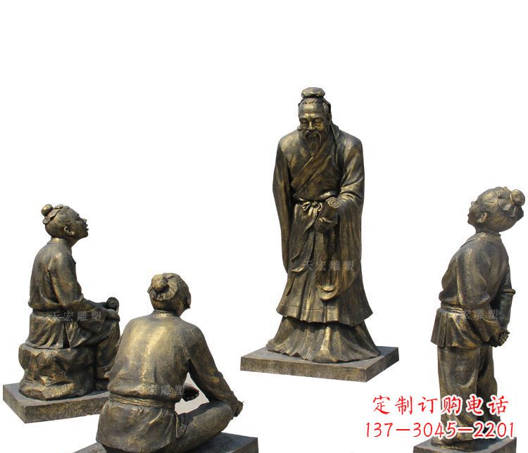 合肥校园孔子讲学铜雕塑