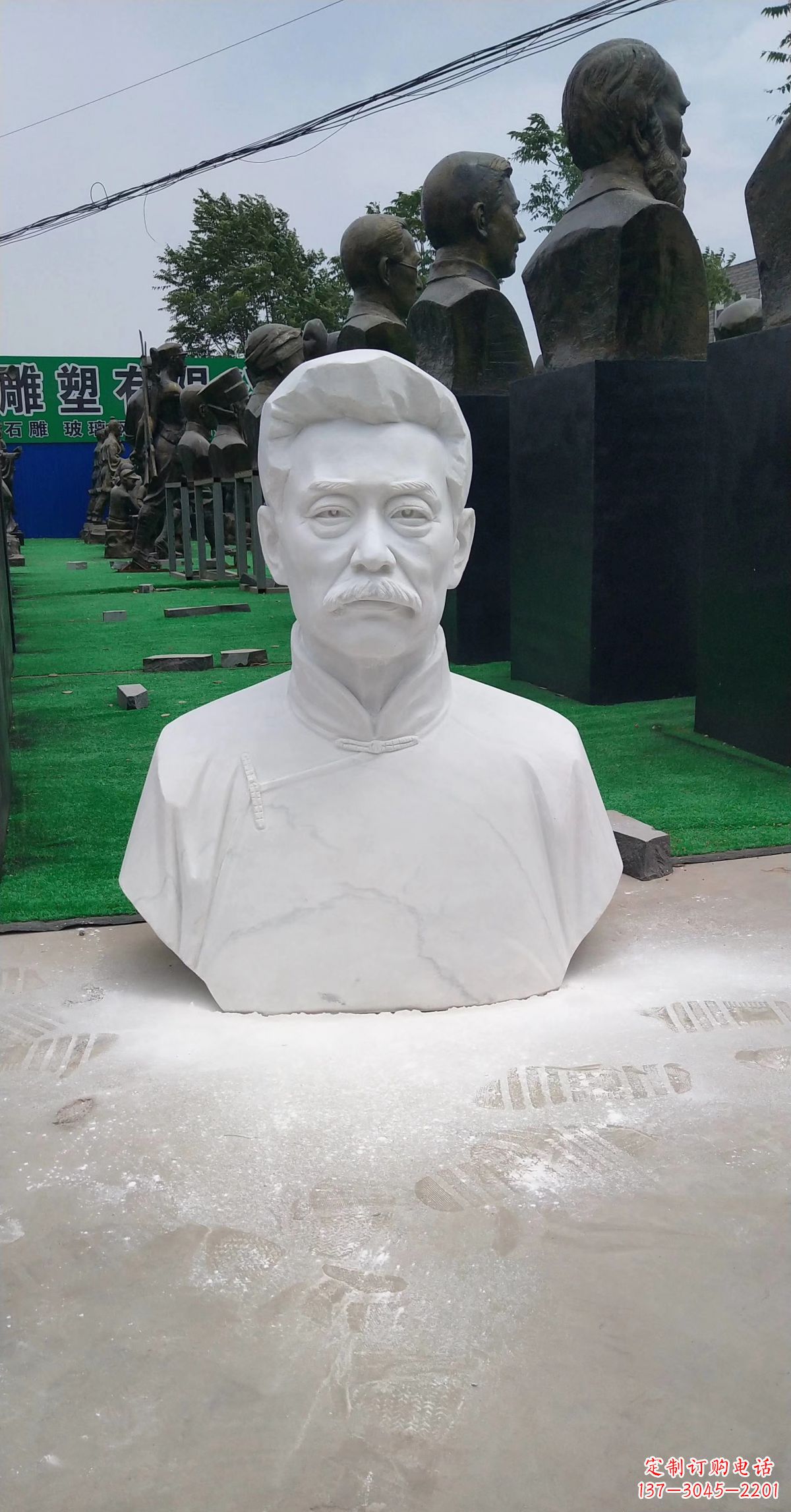 合肥校园名人汉白玉鲁迅头像