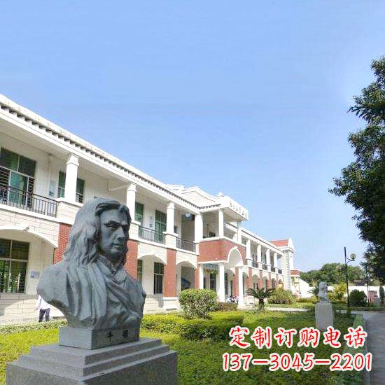 合肥校园名人牛顿石雕头像