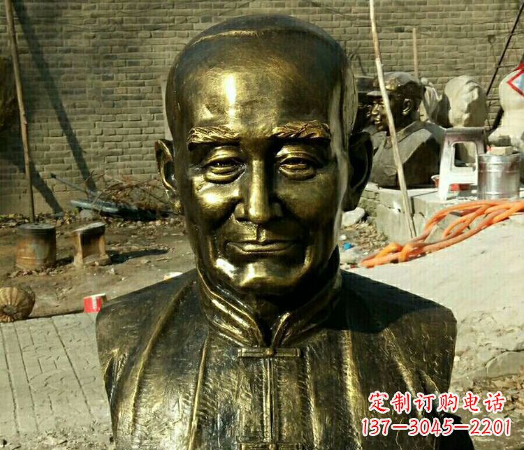 合肥校园名人叶圣陶胸像铜雕