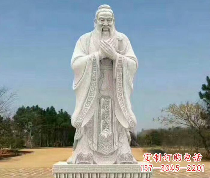 合肥校园人物大理石孔子石雕 (2)