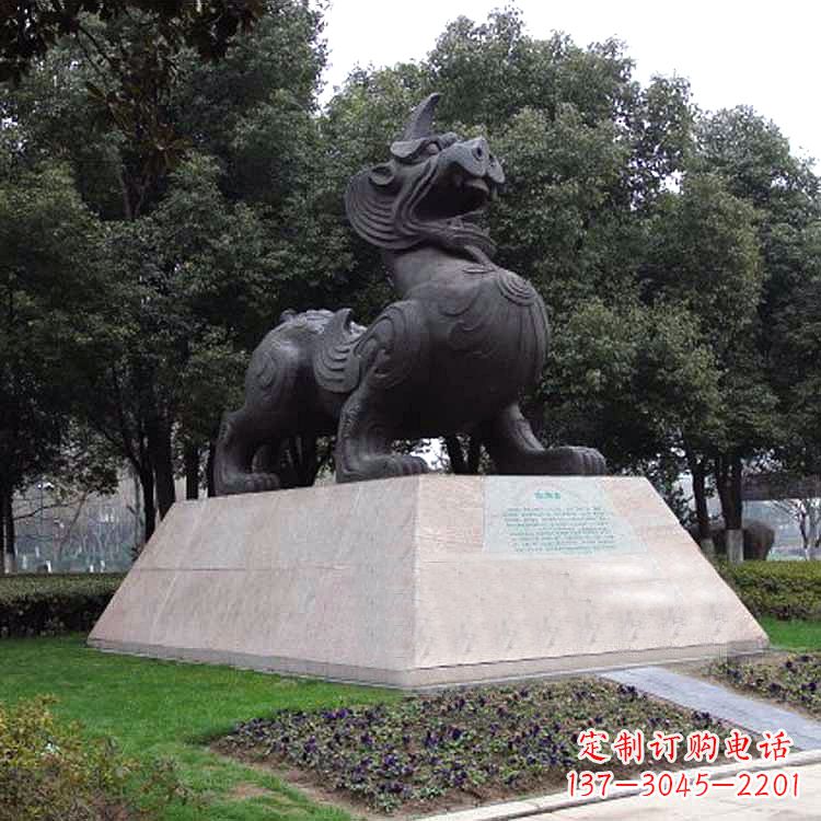 合肥獬豸神兽雕塑-公园上古神兽景观雕塑