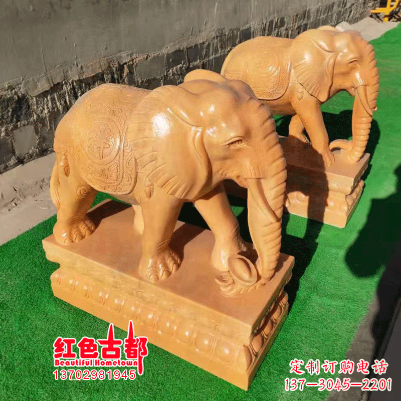 合肥银行门口的石雕大象