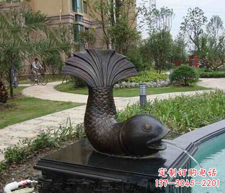 合肥鱼喷泉铜雕