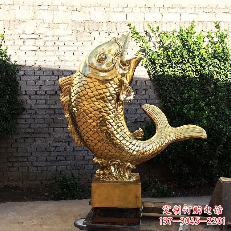 合肥鱼跃景观铜雕-纯铜铸造企业商场动物雕塑摆件