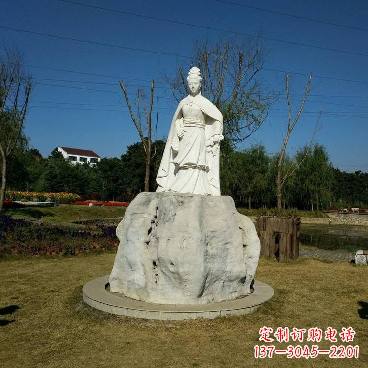 合肥虞姬石雕塑-公园历史名人楚汉时期美女雕像